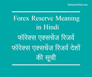 Forex Reserve Meaning in Hindi
