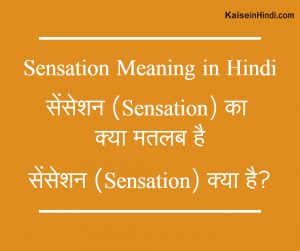 सेंसेशन (Sensation) का क्या मतलब है | Sensation Meaning in Hindi